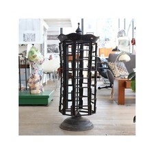 Antico espositore negozio biglietti/cartoline auguri girevole in metallo nero