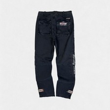 Pantaloni larghi vintage Racing team speedcar blu navy W34 x L34