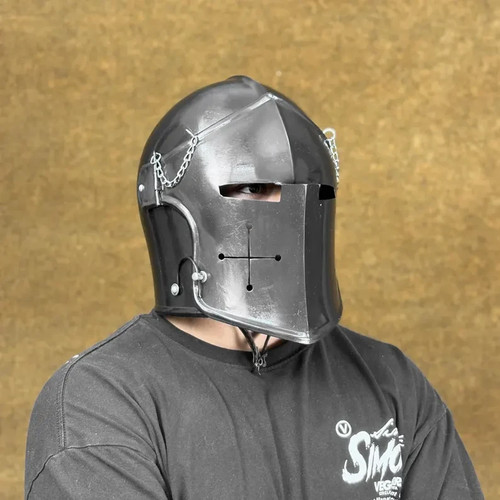Elmetto cavaliere barbuta - barbuta, nero