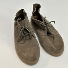 Crown Vintage Women's Tan Leather Suede Lace Up Chelsea Shoes Size 37 US 6