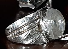 Anello- Cristallo Di Rocca  -Vintage Argento