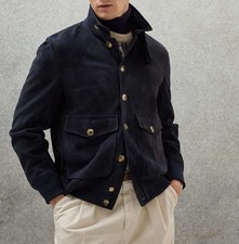 Giacca uomo blu navy vera