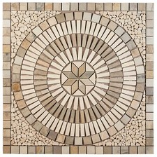 Rosone a mosaico 90x90 cm, in marmo e pietra naturale