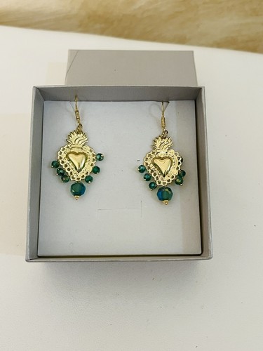 Orecchini pendenti con cuore - orecchini,