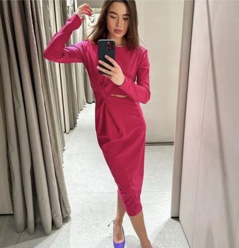 Abito midi zara rosa nuovo - midi,