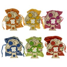 6 pz arte bag sacchetto albero della vita legno 18° anni compleanno h.8 cm bombo