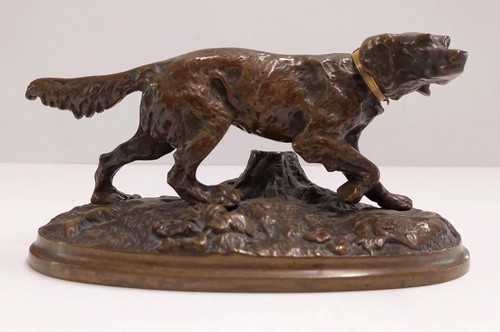 Cane caccia bronzo con - caccia, in