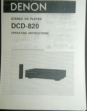 Denon DCD-820 Lettore CD Manuale del proprietario Originale