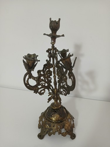 Candelabro fiamme bronzo - candelabro,