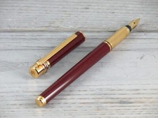 MUST DE CARTIER TRINITY BORGUNDY FOUNTAIN PEN NIB GOLD 18 KT - 750 SIZE F