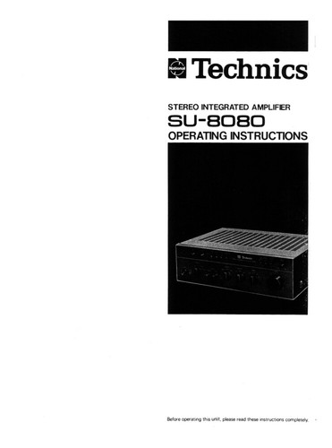Technics 8080 amplificatore - technics, su-8080