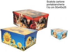 x Bauletto Contenitore Salva Spazio Porta Biancheria Scatola 50x40x25cm moc