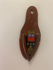 DISTINTIVO MILITARE SCUOLA DEL GENIO CON SMALLI E ARMATURA SU SUPPORTO IN PELLE