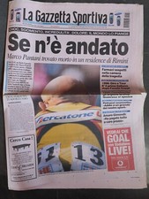 La Gazzetta Dello Sport 15 febbraio 2004  Pantani se n'è andato morte del Pirata