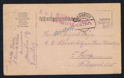 Feldpost 615 karte - 615, dornbirn