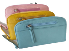 portafoglio donna zip scomparti VERA PELLE morbida portamonete portacarte docume