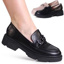 Scarpe Donna Plateau Scarpe Basse Chunky Loafer da Infilare Suola Profilata