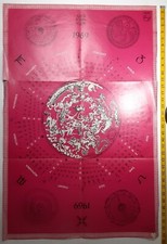 POSTER CALENDARIO CARTA ASTROLOGICA 1969~Buono per il 2025~Le 4 STAGIONI/Frankie VALLI