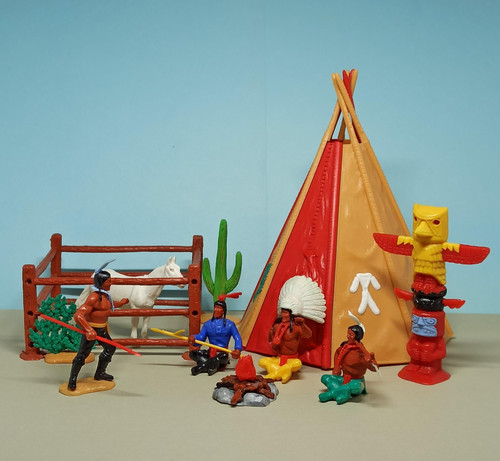Timpo toys diorama indian - toys,