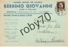 CP - CARTOLINA COMERCIALE - BERRINO GIOVANNI CUOI E PELLAMI GENOVA V 1943