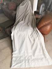 Coppia tende e mantovana misto cotone bianco ghiaccio H 290cm