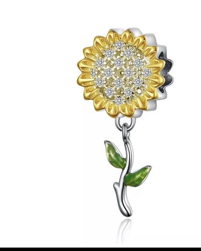 Ciondolo charm girasole strass - charm,