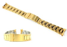 Cinturino oyster orologio acciaio inox color oro ansa curva 18mm bracciale deplo