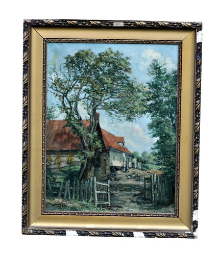 Paesaggio con donna polli - con, e