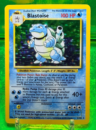 Carta rara blastoise - carta,