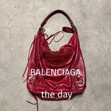 BALENCIAGA The Day Borsa a mano in pelle borsa a tracolla bordeaux autentica