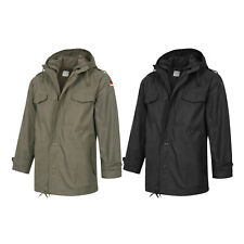 Parka invernale con cappuccio in pile con cappuccio stile militare esercito tedesco nero oliva