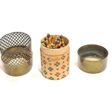 ANTICA SCATOLINA PORTA FIAMMIFERI PORTAFIAMMIFERI IN Ottone VINTAGE