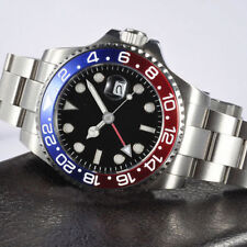 Nuovo Orologio Parnis 40mm Vetro Zaffiro Lunetta Blu e Rossa Uomo GMT Automatico Luminoso