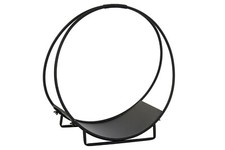 PORTALEGNA ROTONDO DESIGN MODERNO DA SALOTTO IN FERRO BATTUTO NERO CON MANIGLIA