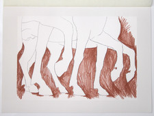 Mario Ceroli Il passo d'Eleusi Litografia formato 52 x 37 cm. Seat 1984