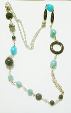 Collana lunga pietre turchesi e cerchio