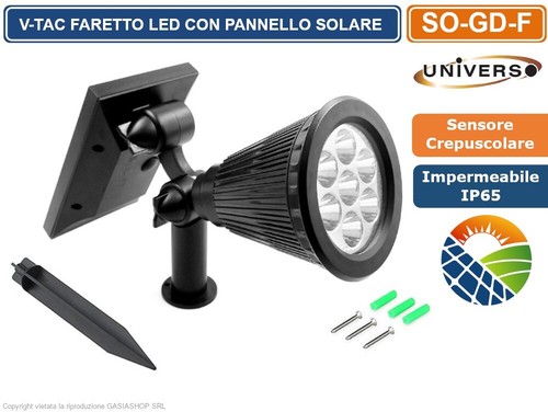 Faretto led con picchetto - led, da