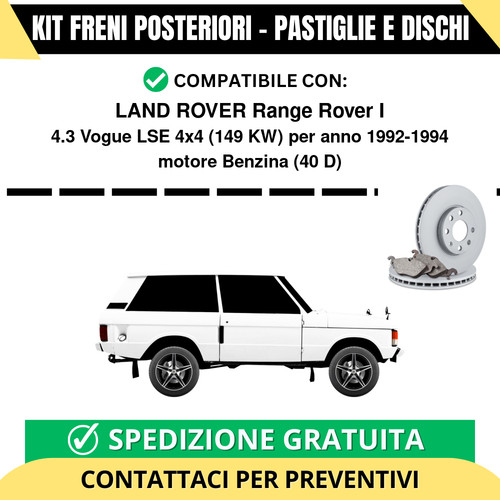 Kit freni posteriori per - freni, land