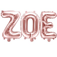 Palloncino FOIL MYLAR ROSA GOLD scritta nome ZOE 35 cm 0ZHX