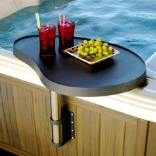 Vasca Idromassaggio Ripiano Spa Tray Nero 69x48cm Girevole 360° Plastica Alluminio