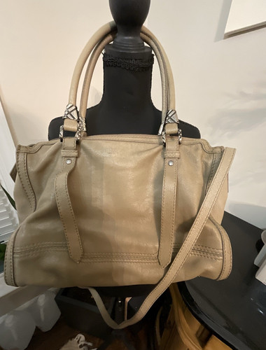Burberry beige check satchel - burberry,