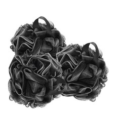 3 Pezzi Nero Doccia Pouf Rete