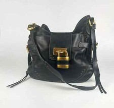 Occasione! CHLOE Borsa a Spalla - Morbida Pelle Nera con Lucchetto usata Iconica