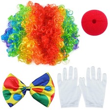 4 Pezzi Costume Pagliaccio Halloween Accessori Costume Stile Circense Naso Da