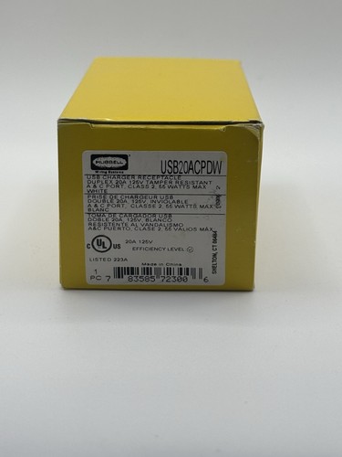 Hubbell usb20acpdw 55w usb - hubbell,