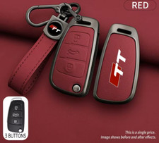 GUSCIO PORTACHIAVI AUDI TT  - PELLE -  LEGA DI ZINCO COLORE ROSSO