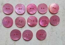 LOTTO 13 BOTTONI IN MADREPERLA FUCSIA 2,2 CM 2 FORI NUOVI PERFETTI