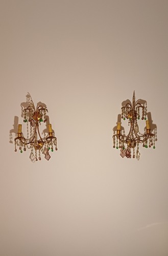 Coppia antica applique in - di,
