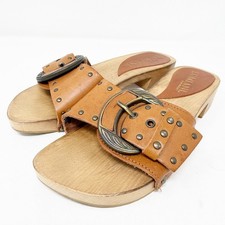 Sandali zoccoli pelle tacco