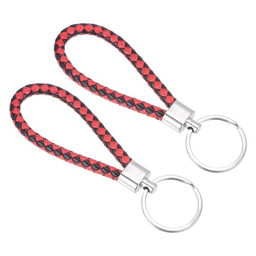Braided leather keychain 2 - keychain,,